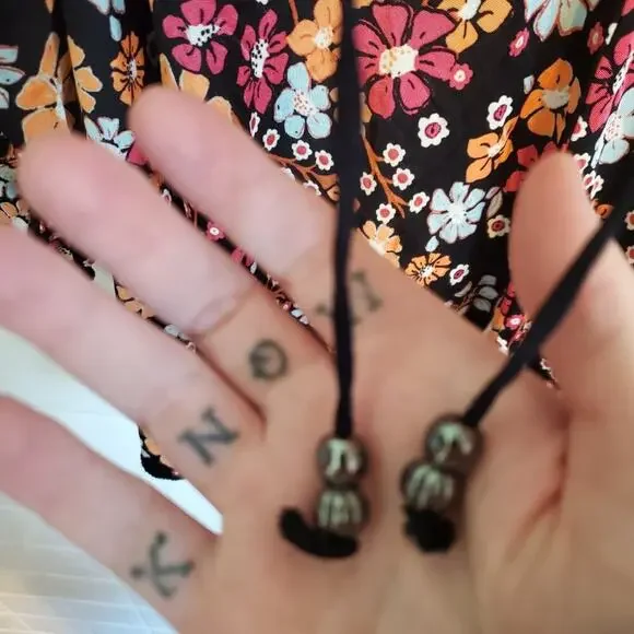 Free People Daisy Jane Long Sleeve Mini Dress Flowy Loose Fit Black Floral - Picture 5 of 13